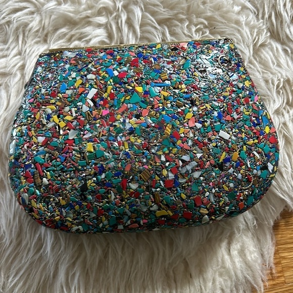 RAMLA Bel Air mosaic multicolor sunflower clutch shoulder evening bag new - Picture 6 of 9